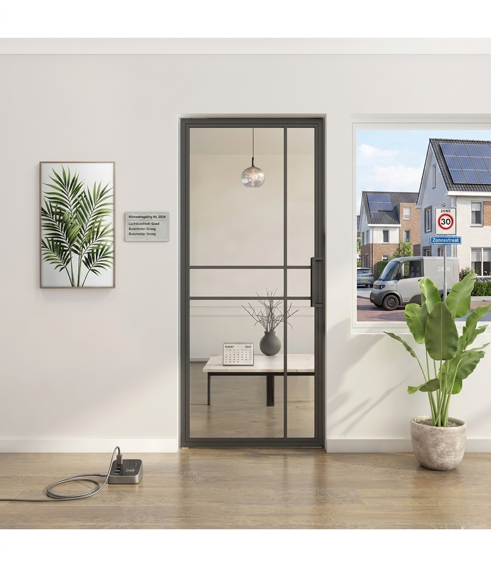 Zwarte stalen taatsdeur 6 vlaks